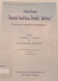 Image of CERAMAH DHAMMA DAPATKAH PENDERITAAN BERAKHIR, SEKARANG?