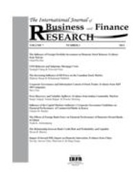 The international journal of business and finance research