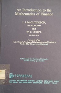 Image of AN INTRODUCTION TO THE MATHEMATICS OF FINANCE