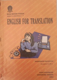 Image of ENGLISH FOR TRANSLATION