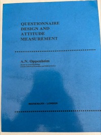 Image of QUESTIONNAIRE DESIGN AND ATTITUDE MEASUREMENT